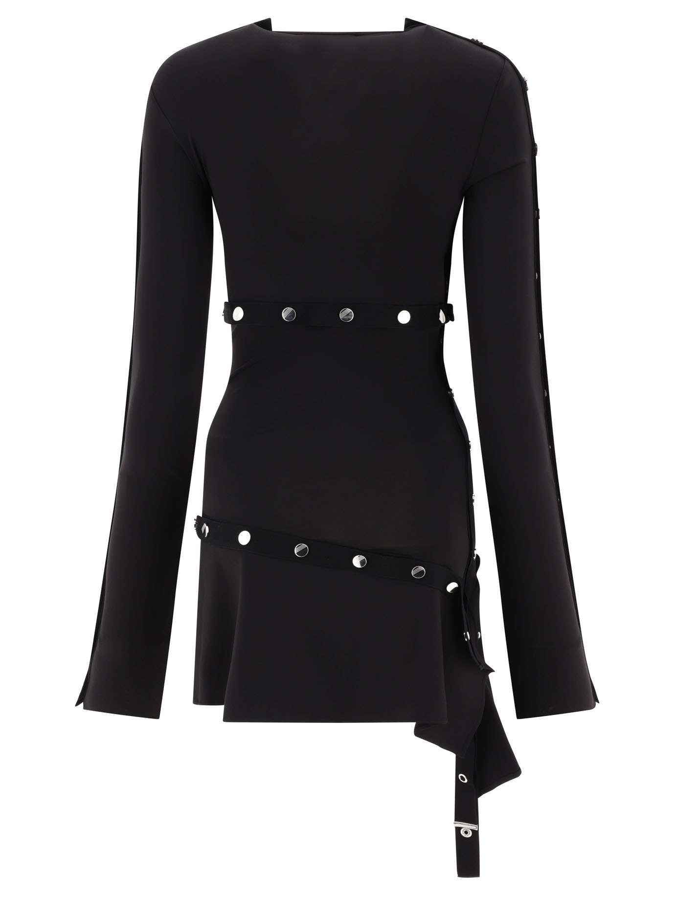 THE ATTICO Black   Studded asymmetric dress